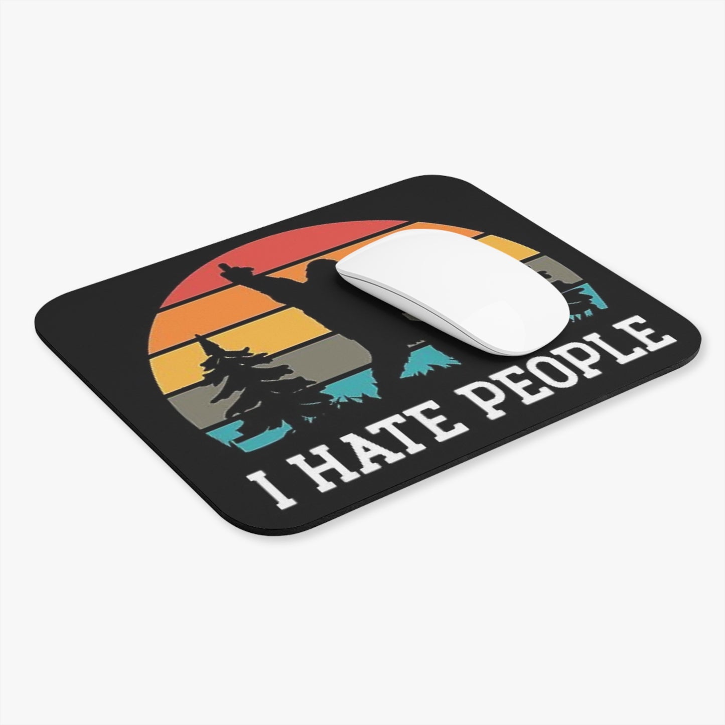 Bigfoot I Hate People Funny Mouse Pad (Rectangle) Outdoors Cabin Office