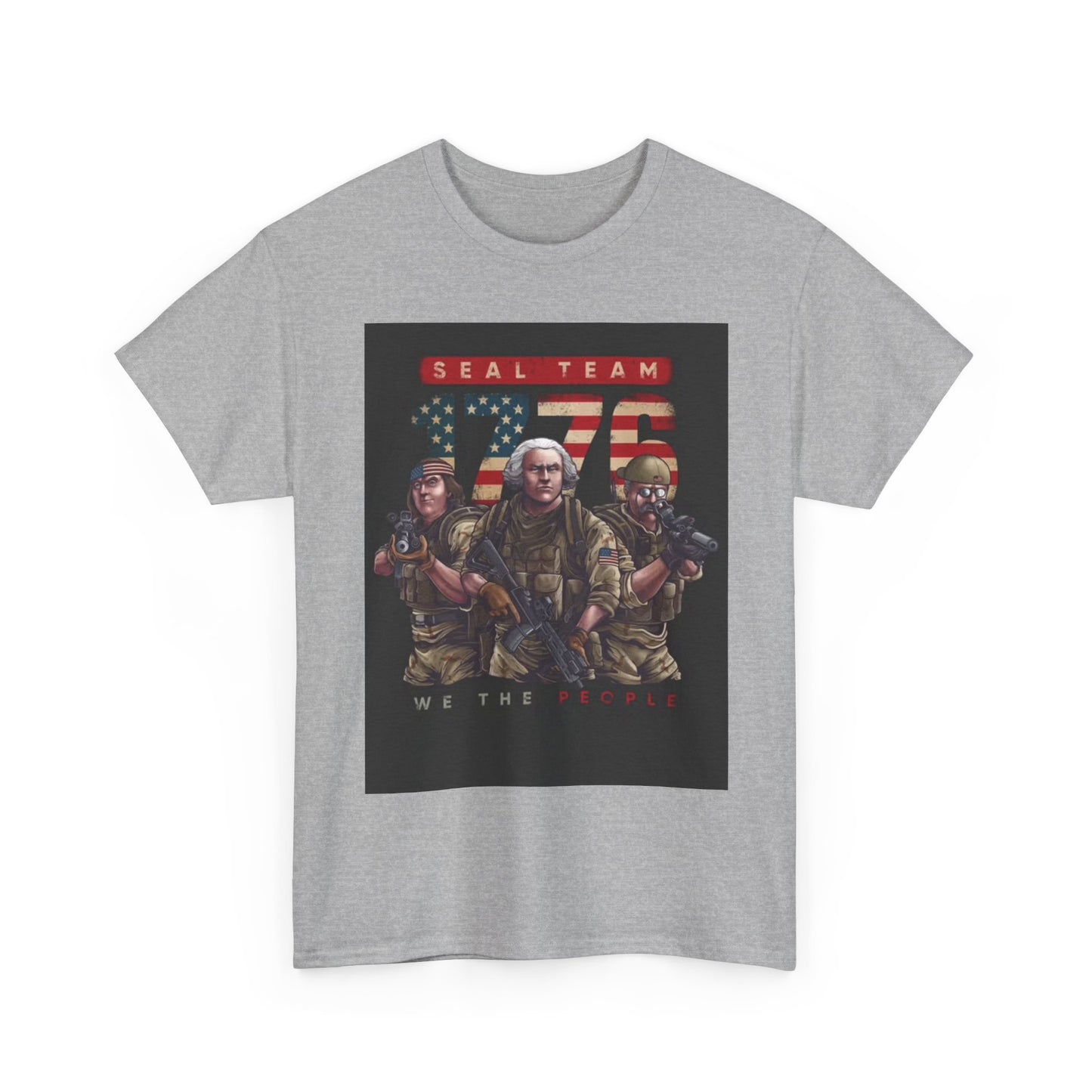 Navy Seals Team Tshirt 1776 America July 4th Flag Unisex Heavy Cotton Tee