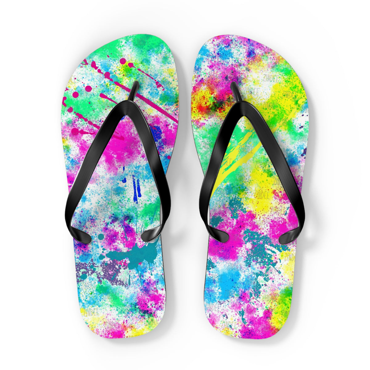Neon Paint Flip Flops, Sandals Slides, Summer Footwear, Brand New