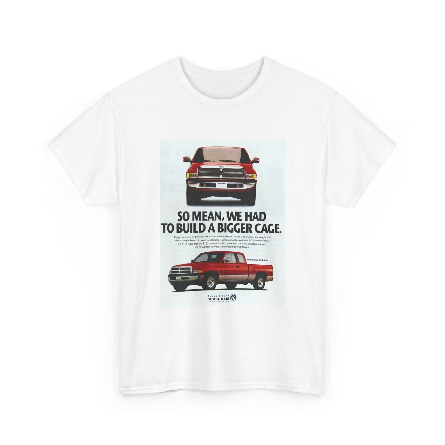 Dodge Trucks Tshirt Ram Vintage Logo 90s Retro Mopar Unisex Heavy Cotton Tee