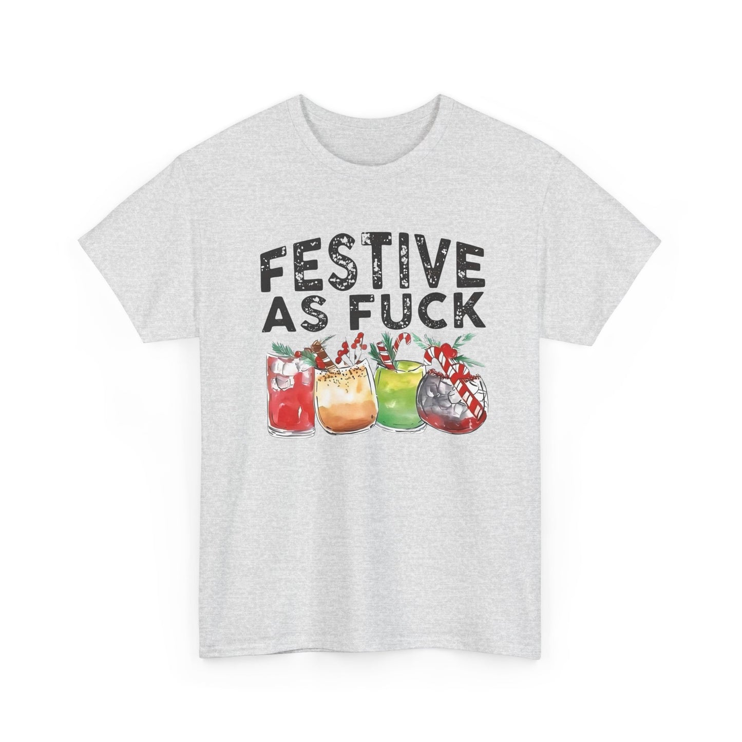 Festive AF Funny Christmas Spirit Graphic T Shirt ADULT NEW