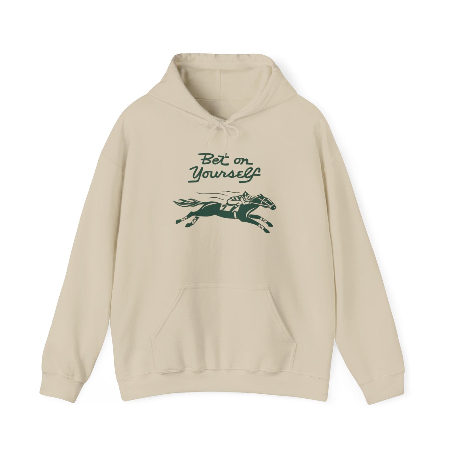 Bet On Yourself Horse Racing Graphic Hoodie Unisex Heavy Blend Hooded Sweatshirt