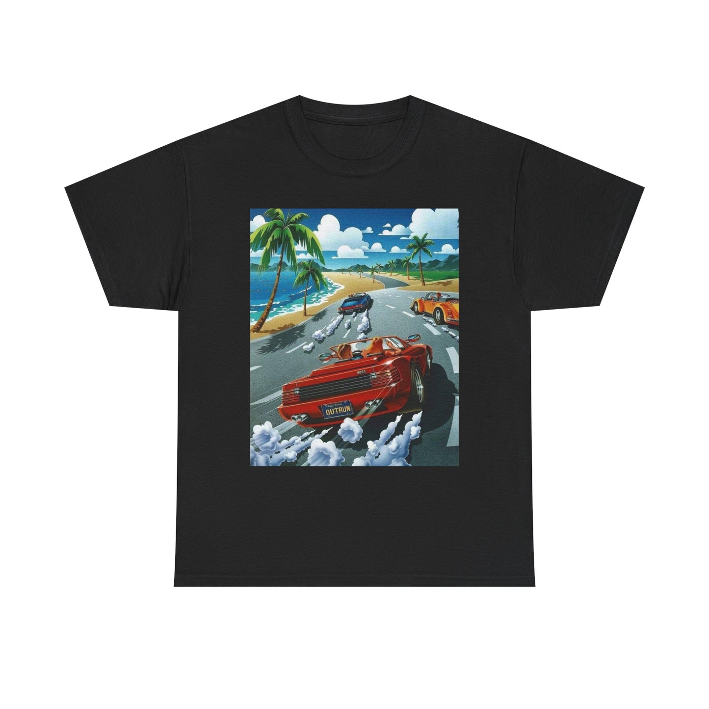 Outrun Vintage Gaming Graphic T Shirt Cotton Tee Apparel New