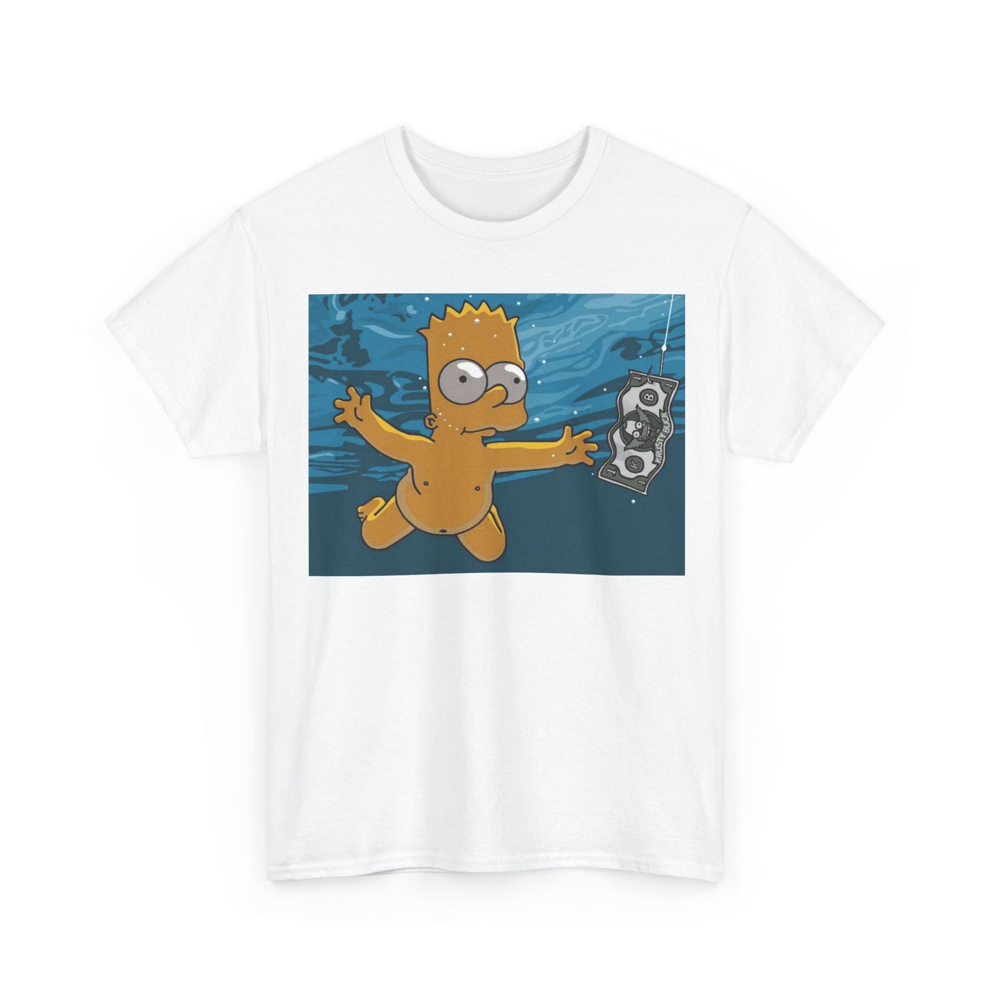 Simpsons T-shirt vintage nirvana retro art funny graphic Unisex Heavy Cotton Tee