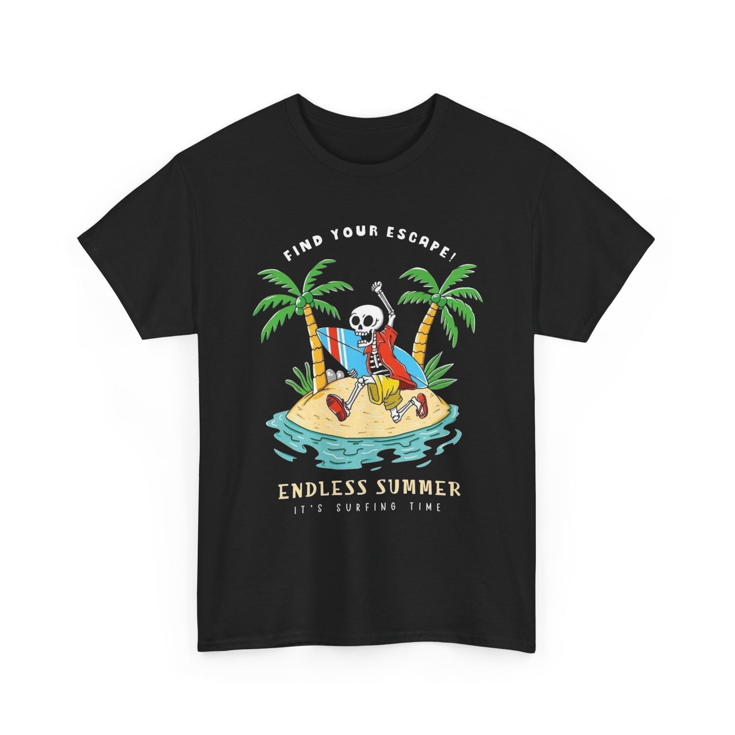 Find Your Escape In Summer Graphic T Shirt Unisex Heavy Cotton Tee New Gift