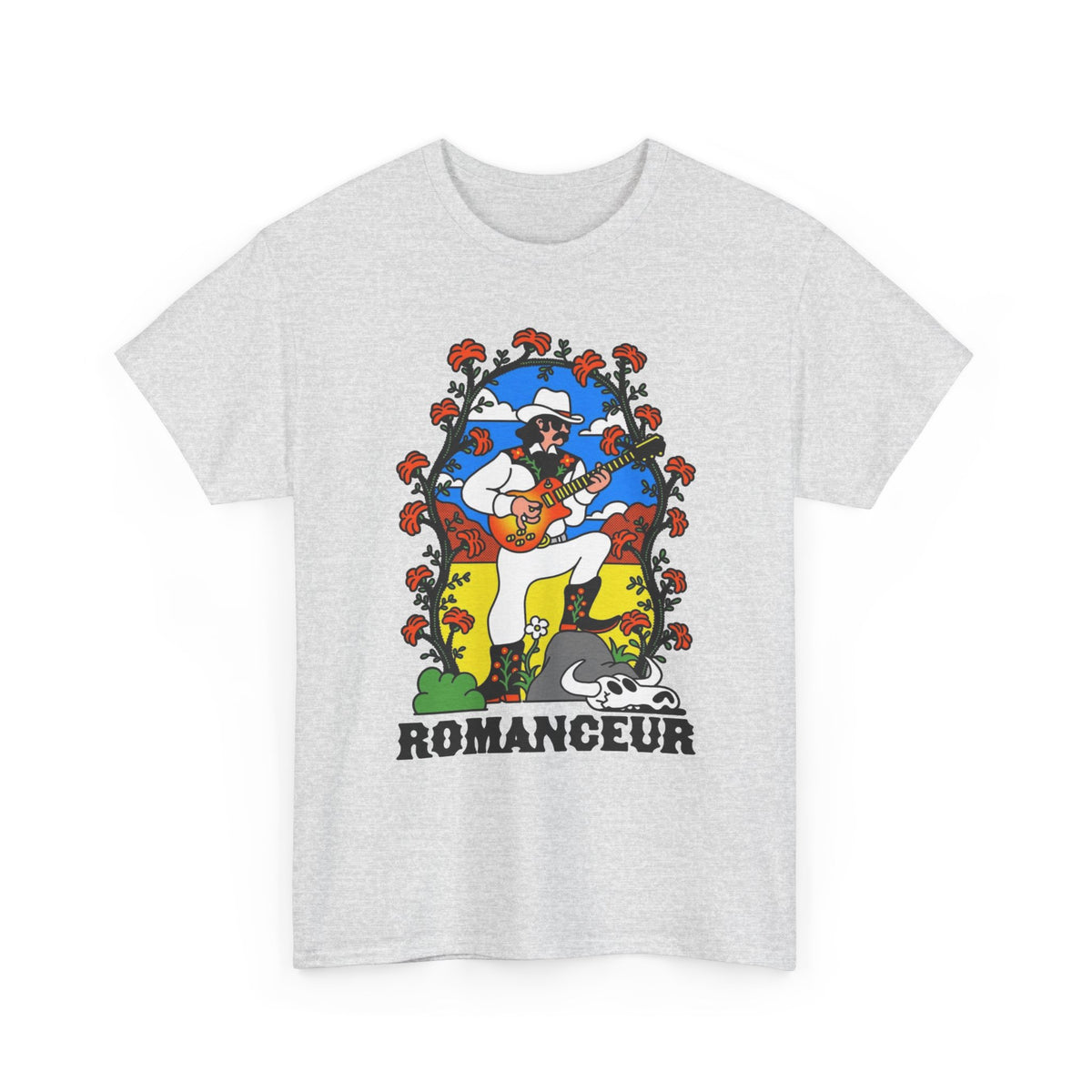 Romanceur Guitar Player Illustration T-Shirt Men's Graphic Tee