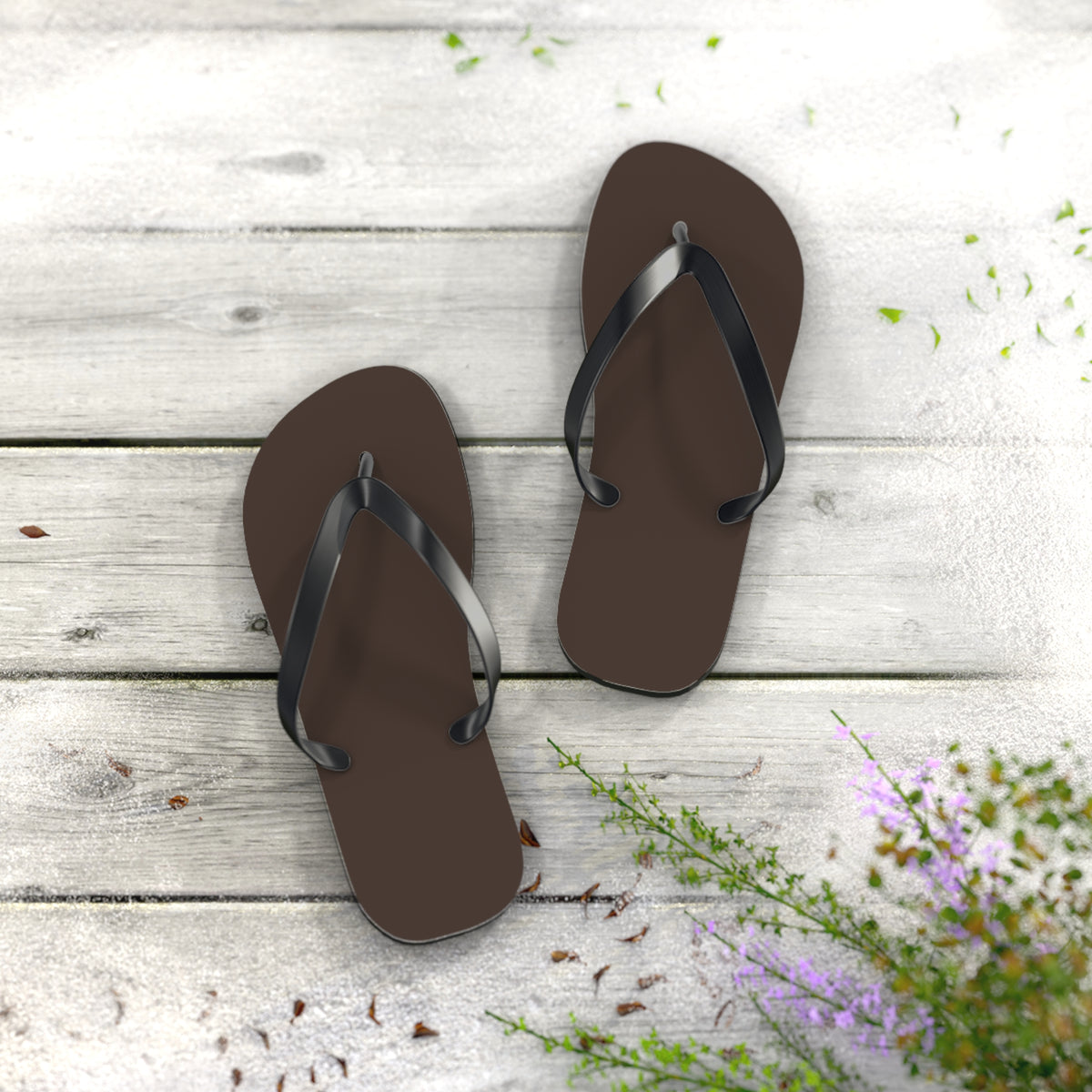Dark Brown neutral Flip Flops, Sandals Slides, Summer Footwear, Brand New