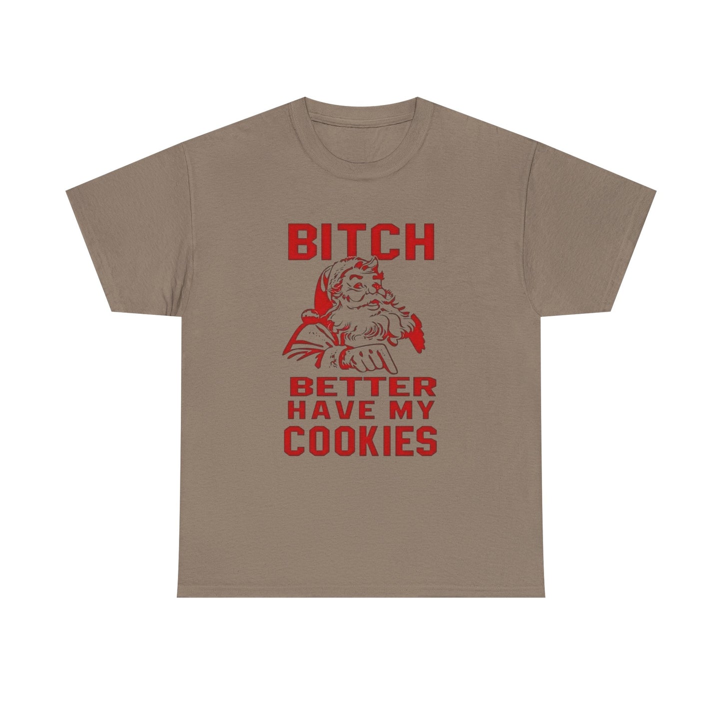 Santa Hilarious Cookies Jokes Christmas Graphic T Shirt Unisex Heavy Cotton Tee