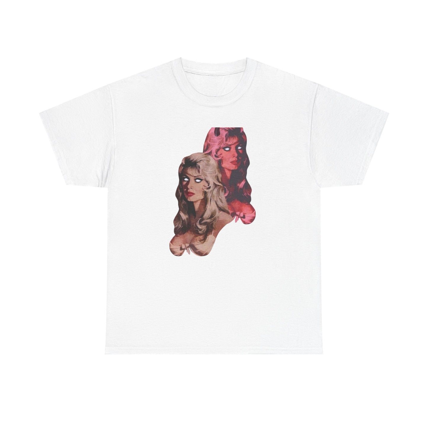 Blonde Model Eyes Vintage Graphic T-Shirt Women's Heavy Comfy Cotton Tee