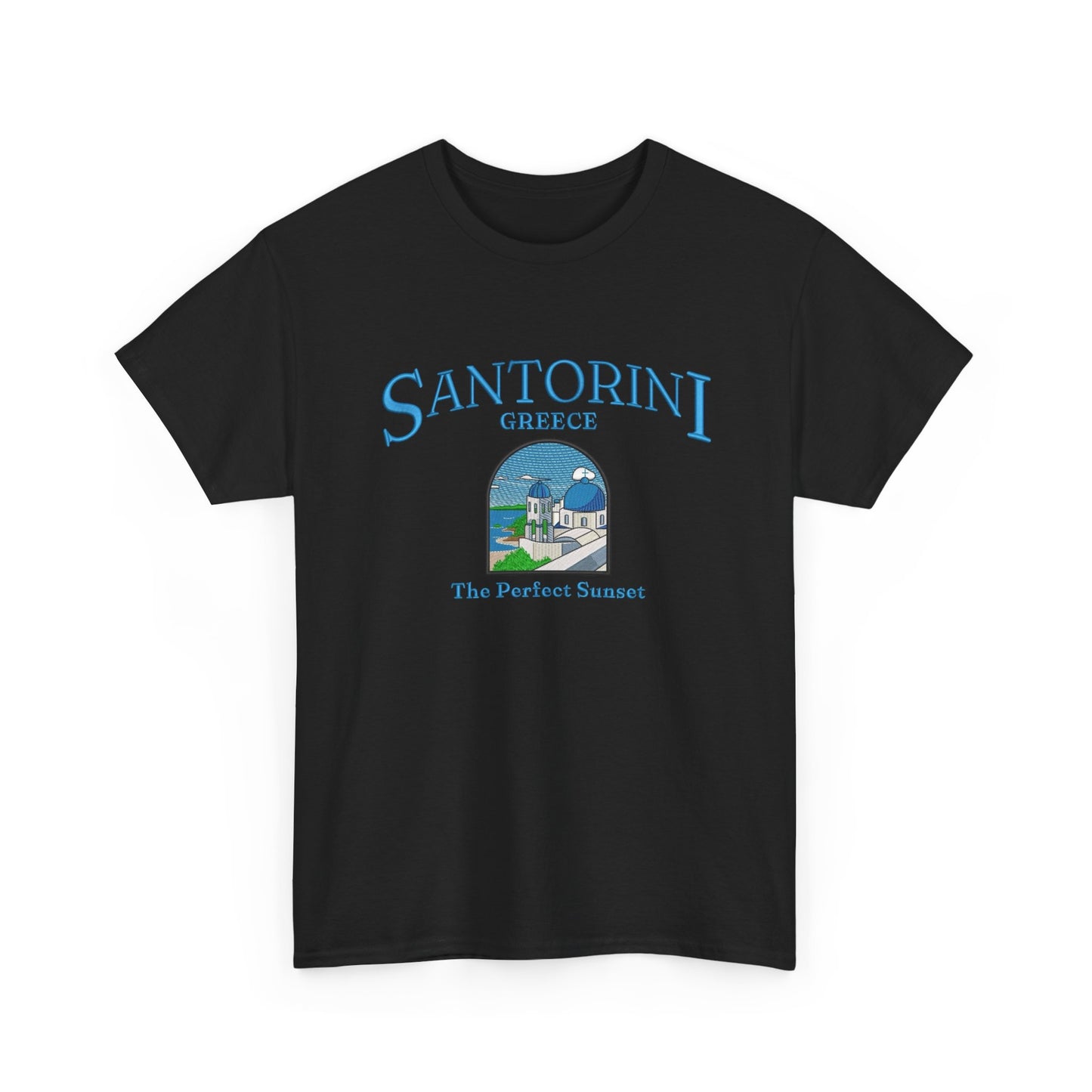 Santorini Greece Graphic T Shirt NEW Unisex Heavy Cotton Tee