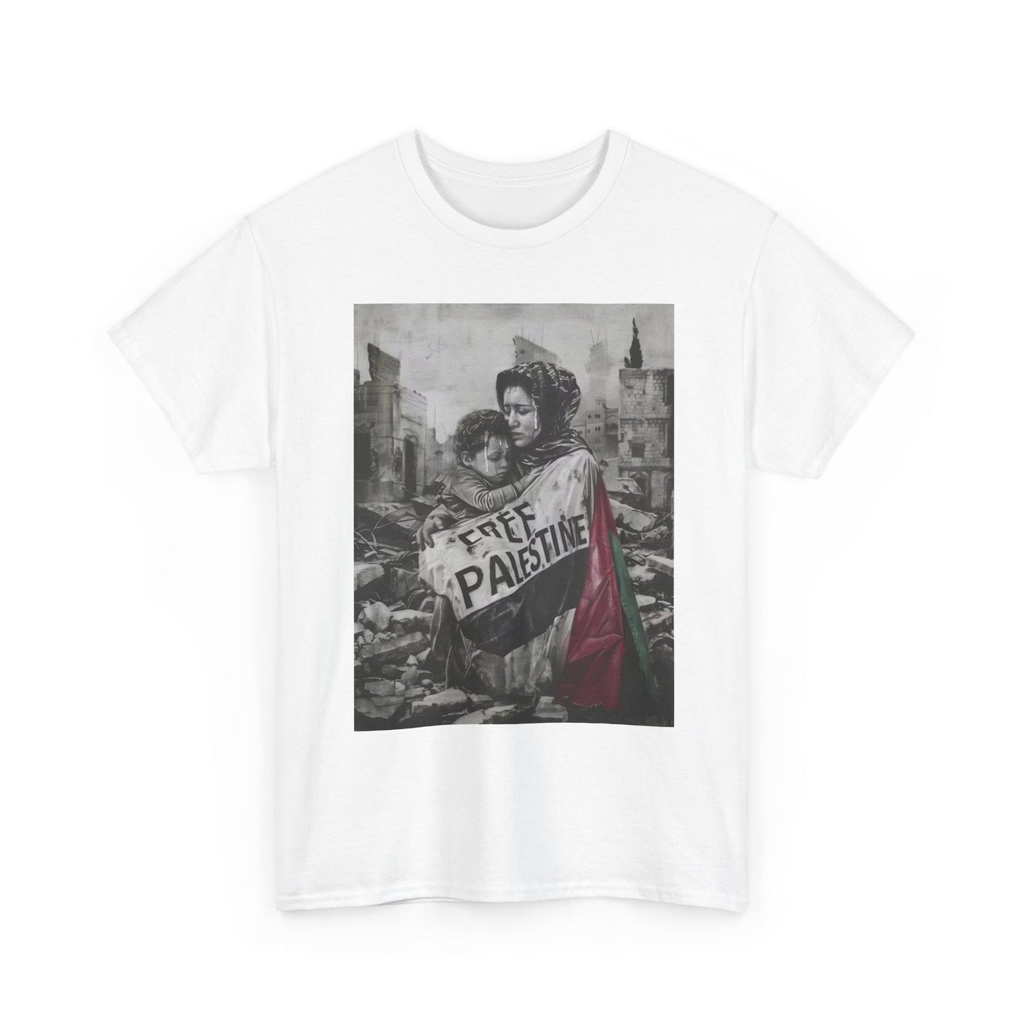 Free Palestine Graphic T Shirt Gaza Unisex Heavy Cotton Tee