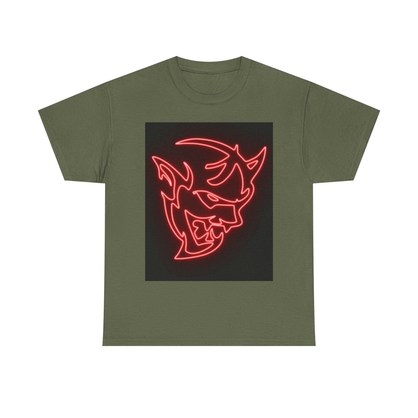 Dodge Demon Tshirt Hellcat Charger Logo Challenger Mopar Unisex Heavy Cotton Tee