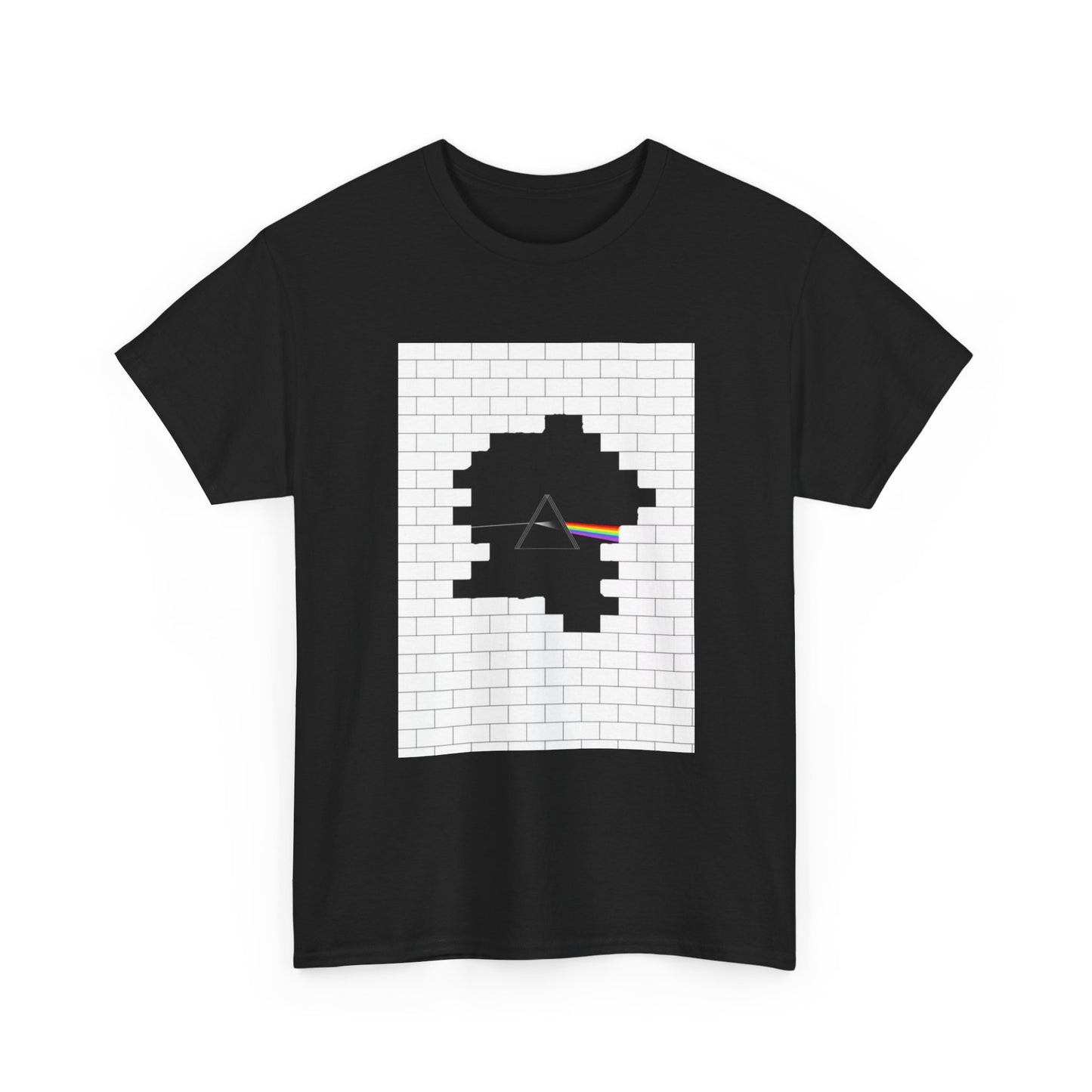 Pink Floyd Tshirt Brick in the Wall Vintage Rainbow retro neon Heavy Cotton Tee