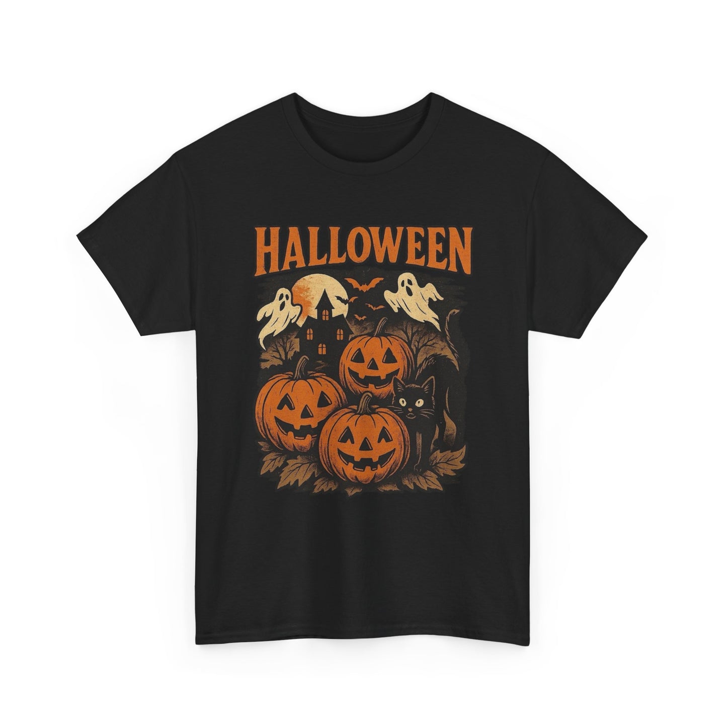Halloween Pumpkins Graphic T Shirt NEW Unisex Heavy Cotton Tee
