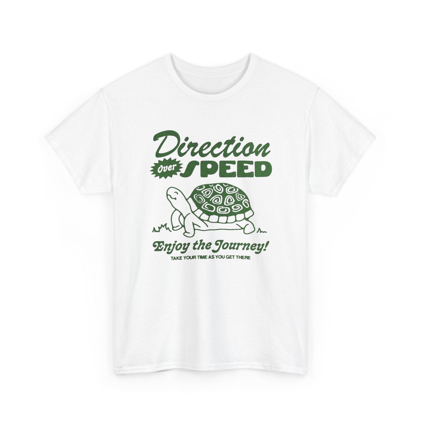 Direction Over Speed Turtle Graphic T Shirt Unisex Heavy Cotton Tee Gift Vintage