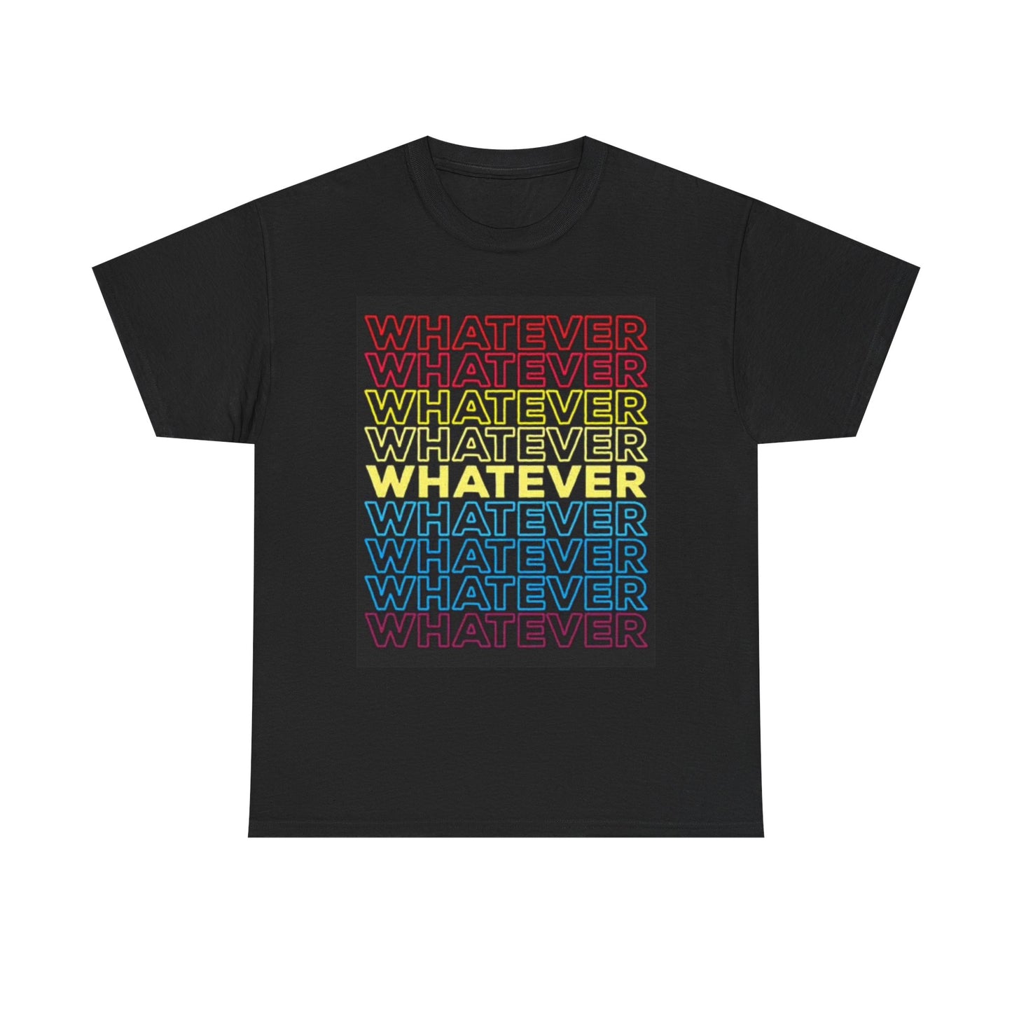 Whatever Retro Neon Graphic T Shirt 70s Vibes Unisex Heavy Cotton Tee