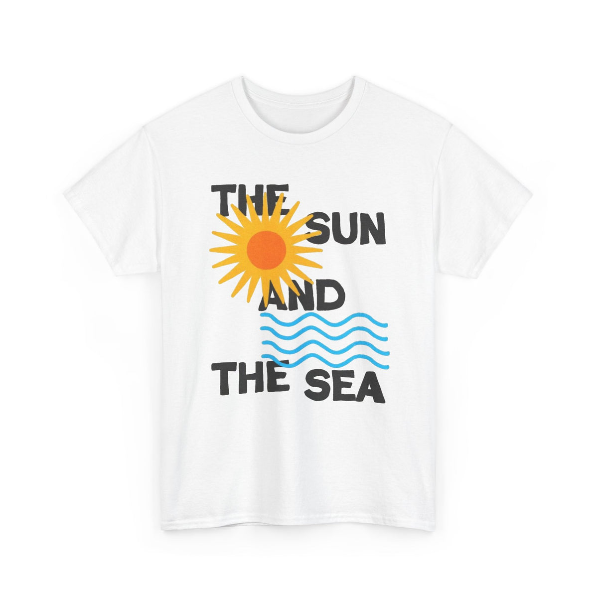 The Sun And The Sea Graphic T Shirt Retro Men's Heavy Cotton Tee