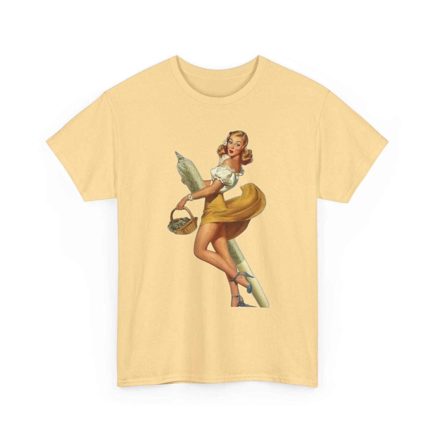Weed Model Vintage Pinup Graphic T-Shirt Womens Comfy Cotton Tee NEW