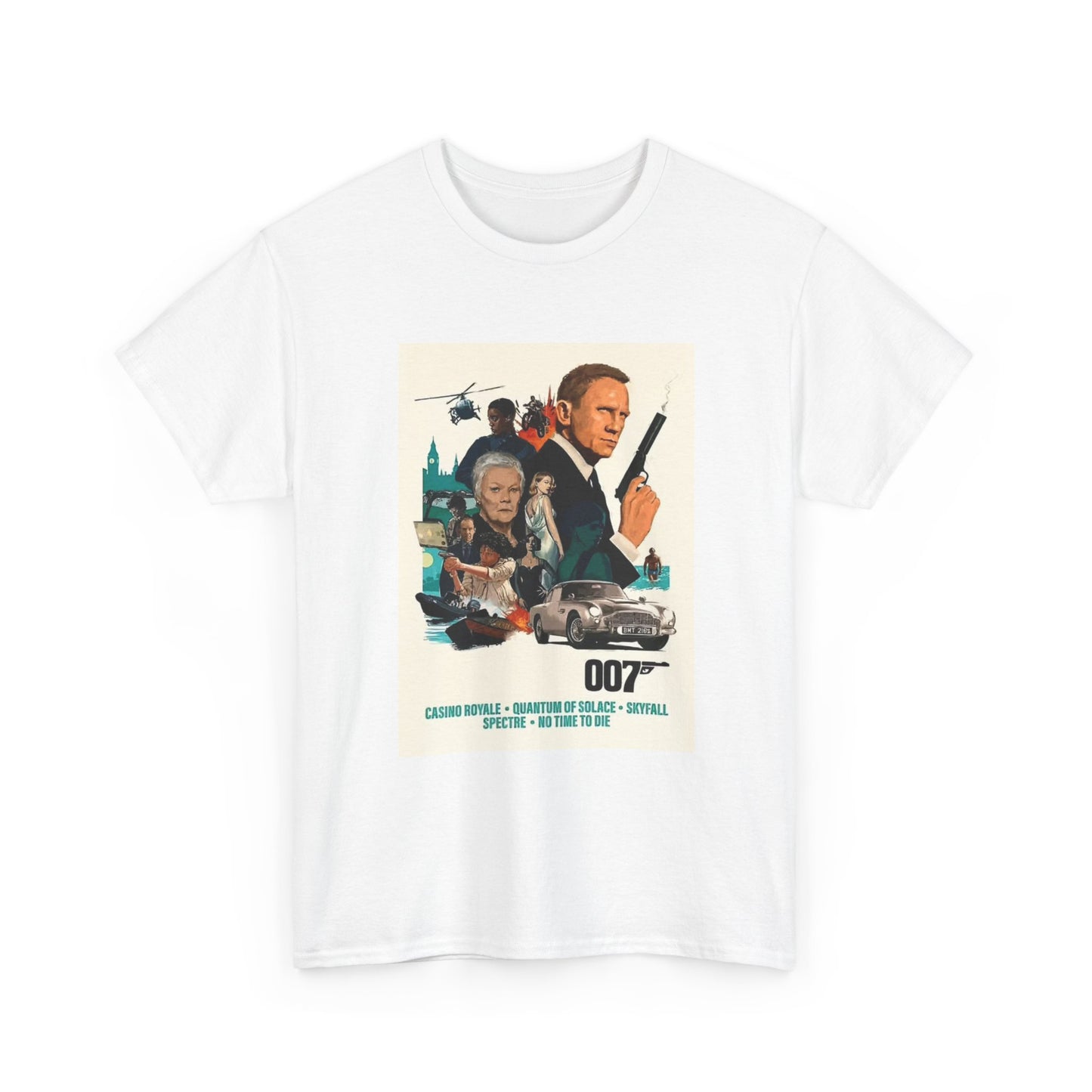 James Bond 007 T shirt Daniel Craig Retro Graphic Unisex Heavy Cotton Tee