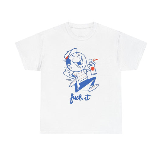 Retro Cartoon F It Funny Graphic T-Shirt Comfy Cotton Tee Brand NEW