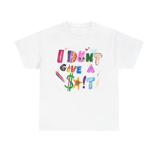 I Dont Care Funny Drawing Graphic T-Shirt Unisex Heavy Cotton Tee