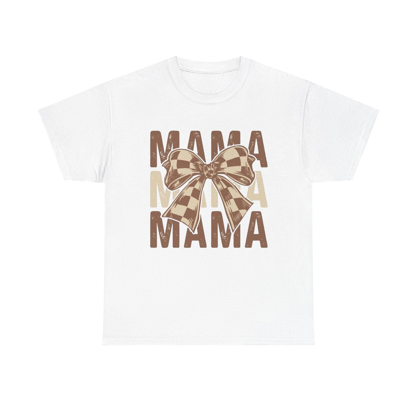 Mama Checkered Pattern Brown Cute Graphic T Shirt NEW ADULT