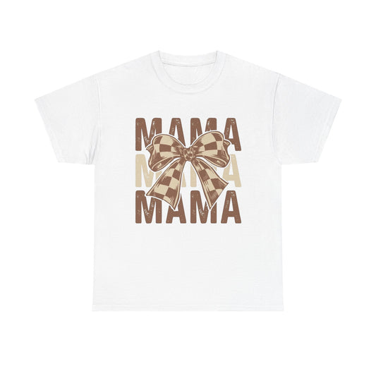 Mama Checkered Pattern Brown Cute Graphic T Shirt NEW ADULT