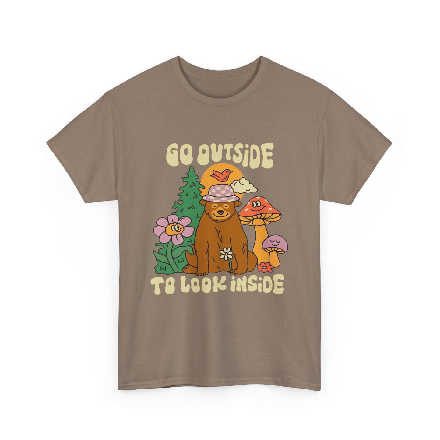 Go Outside To Look Inside Graphic T Shirt Unisex Heavy Cotton Tee