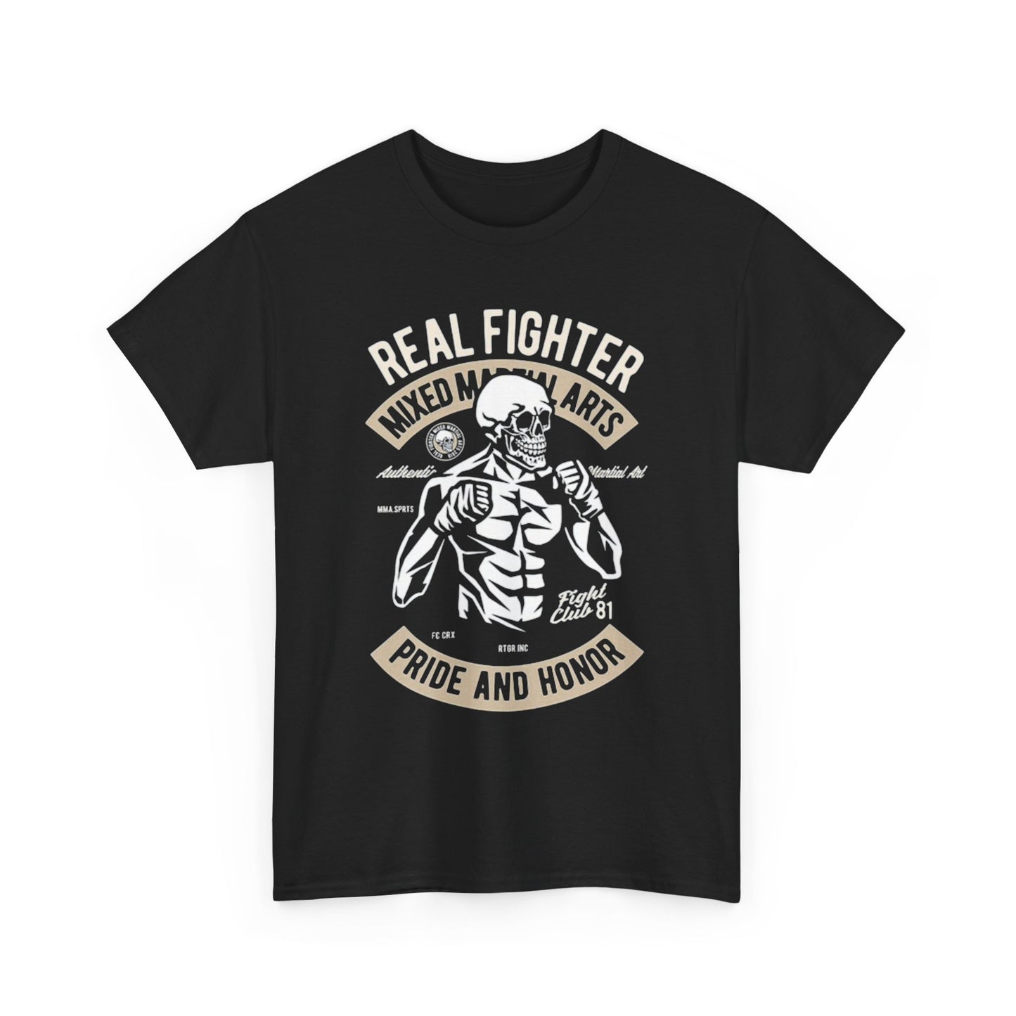 Real Fighter MMA Graphic T Shirt Boxing GYM Unisex Heavy Cotton Tee