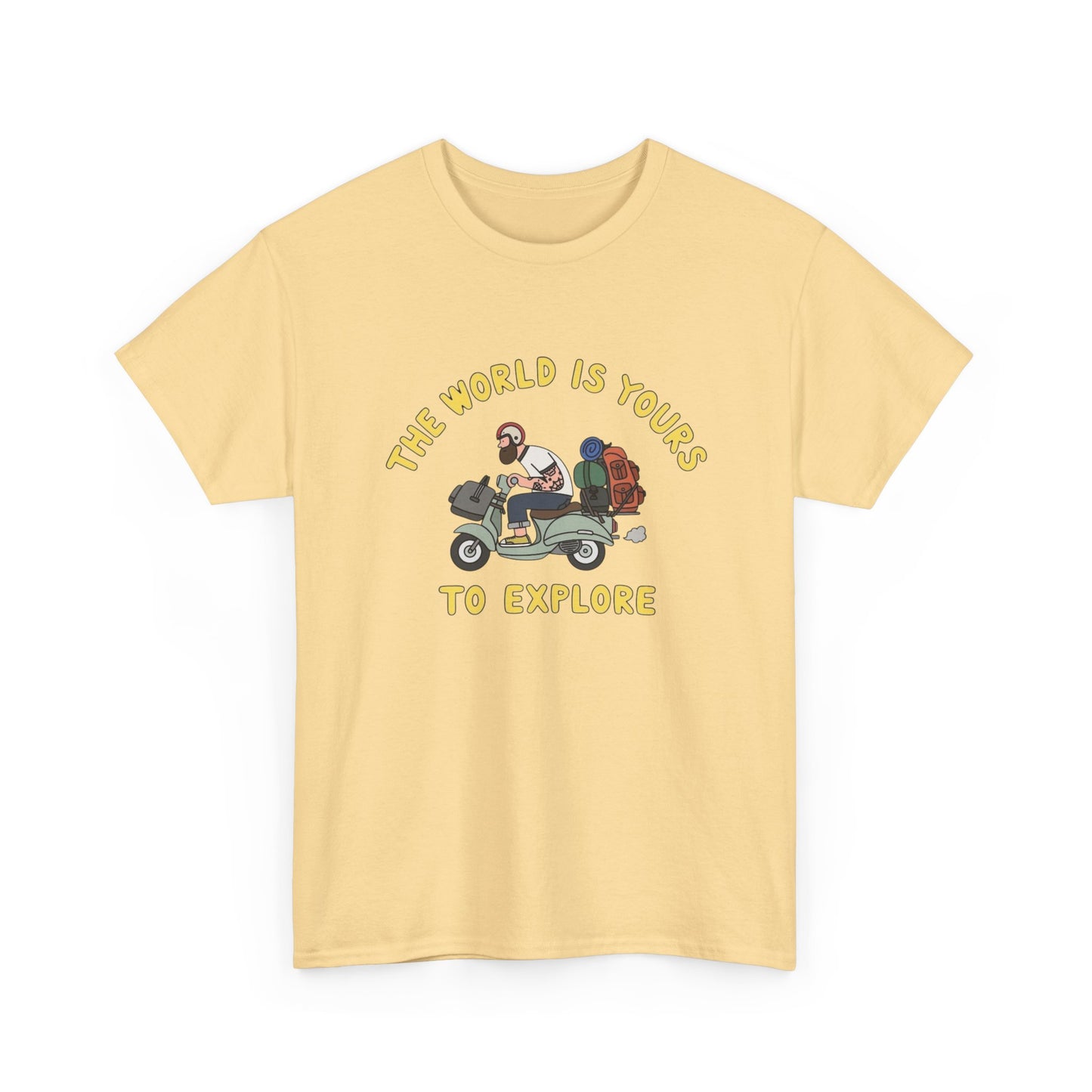 The World Is Yours To Explore T Shirt Graphic Unisex Heavy Cotton Tee NEW GIFT
