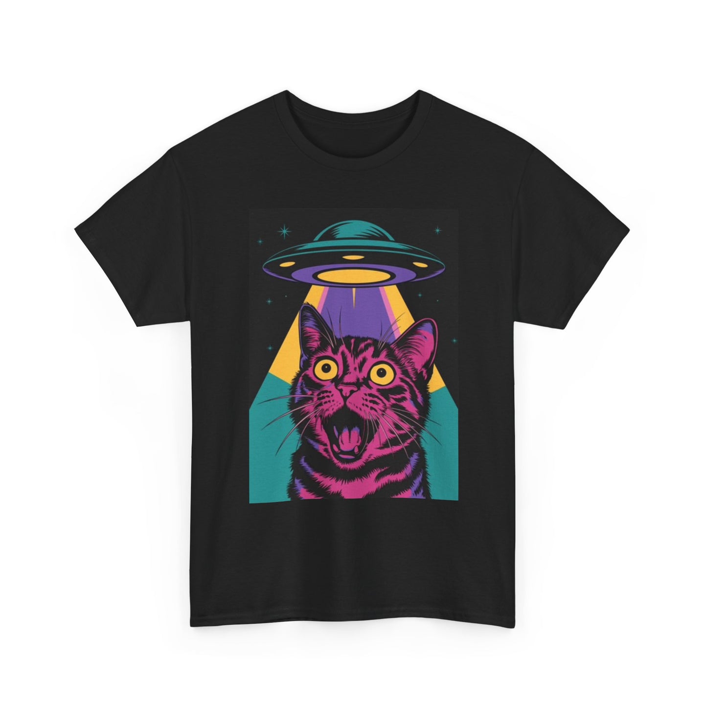 Cat Alien Craft T Shirt Funny Graphic Unisex Heavy Cotton Tee