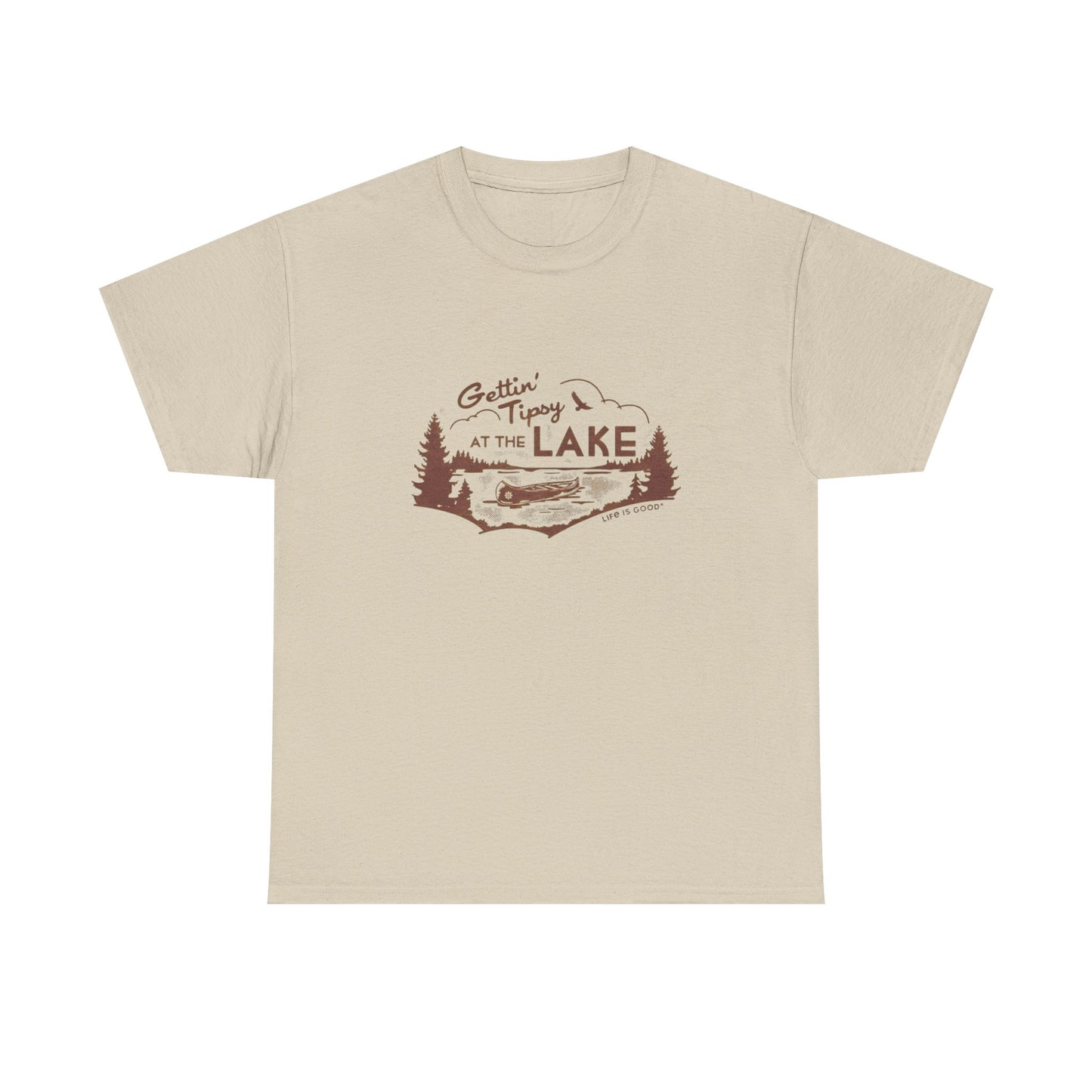 Getting Tipsy At The Lake Graphic T Shirt Unisex Heavy Cotton Tee