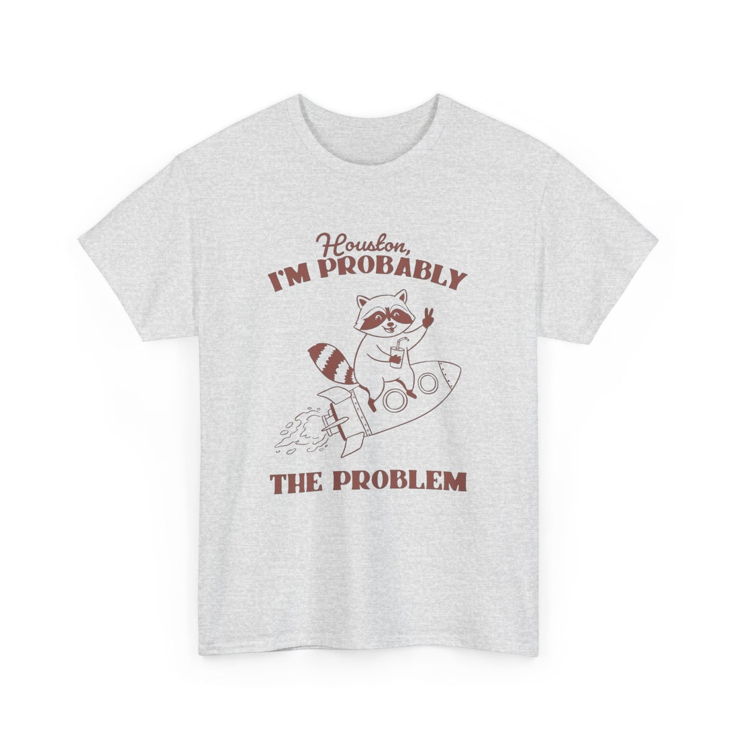 Houston I'm The Problem Funny Graphic T Shirt Unisex Heavy Cotton Gift Vintage