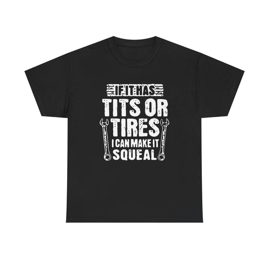 Tits Or Tires Funny Mechanic Graphic T Shirt NEW ADULT TEE