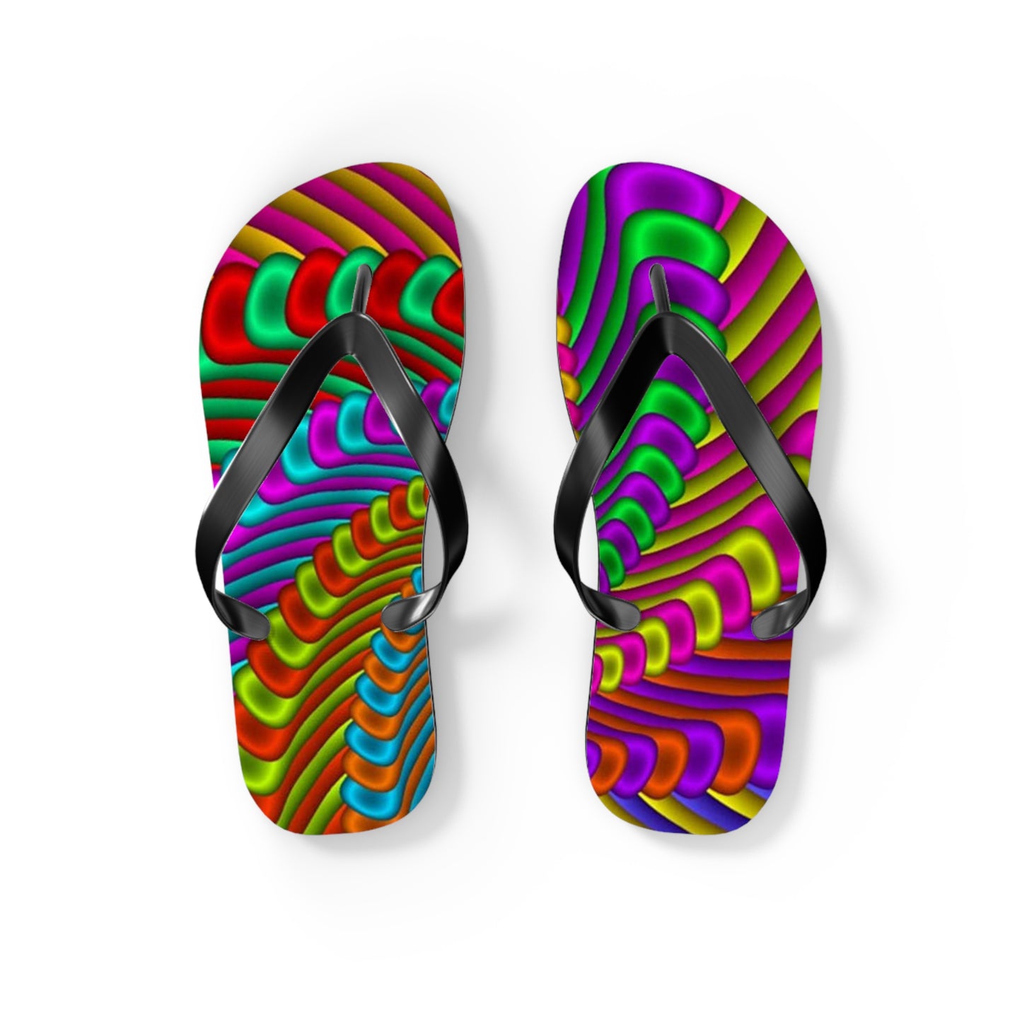 Groovy Tie Dye Flip Flops, Sandals Slides, Summer Footwear, Brand New