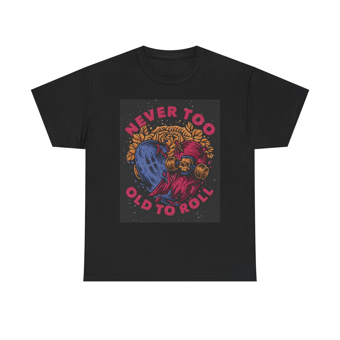 Never Too Old To Roll Skateboarding Graphic T Shirt Brand New Cotton Tee