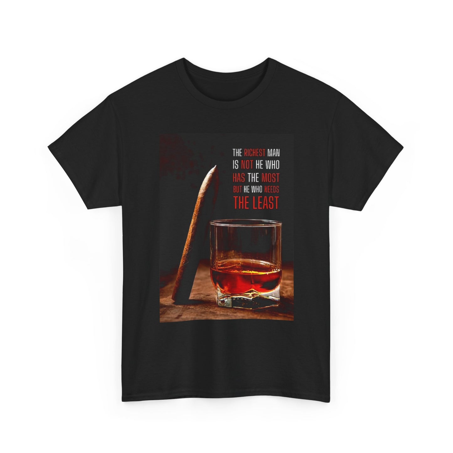 The Rich Man Cigar T Shirt Graphic Retro Unisex Heavy Cotton Tee