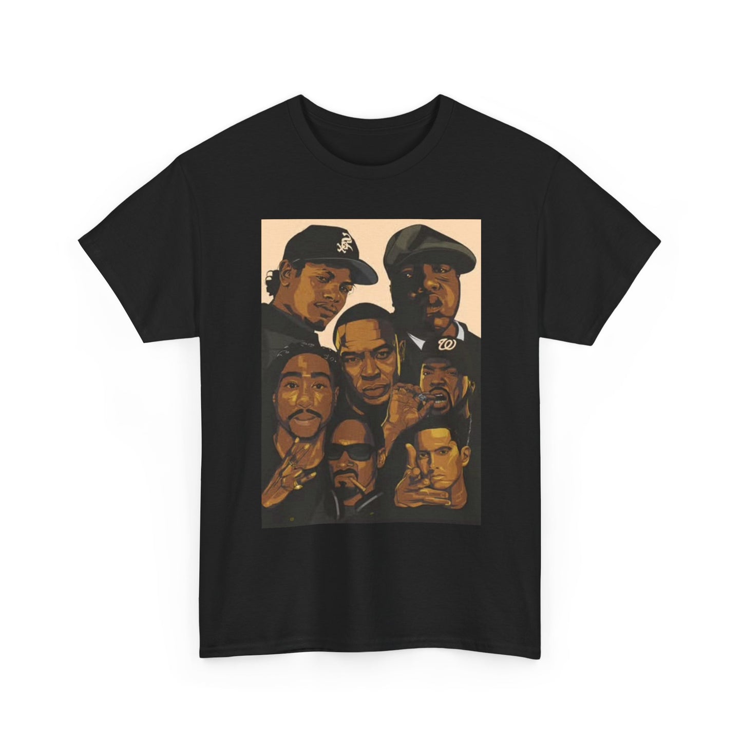 Hip Hop Legends Graphic T Shirt Vintage Painting ART Unisex Heavy Cotton Tee