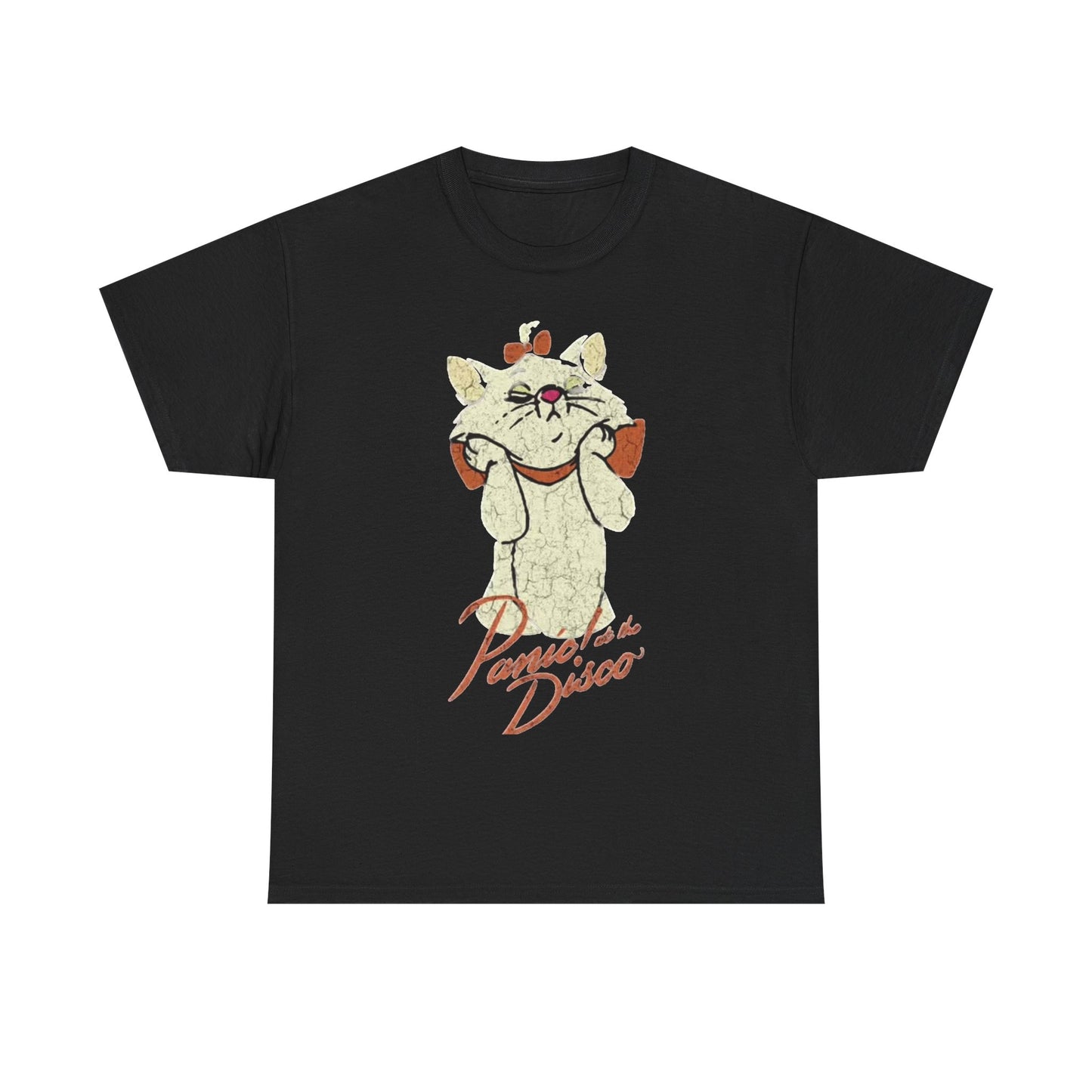 Panic at the disco T-shirt vintage cat kitten graphic art punk Heavy Cotton Tee