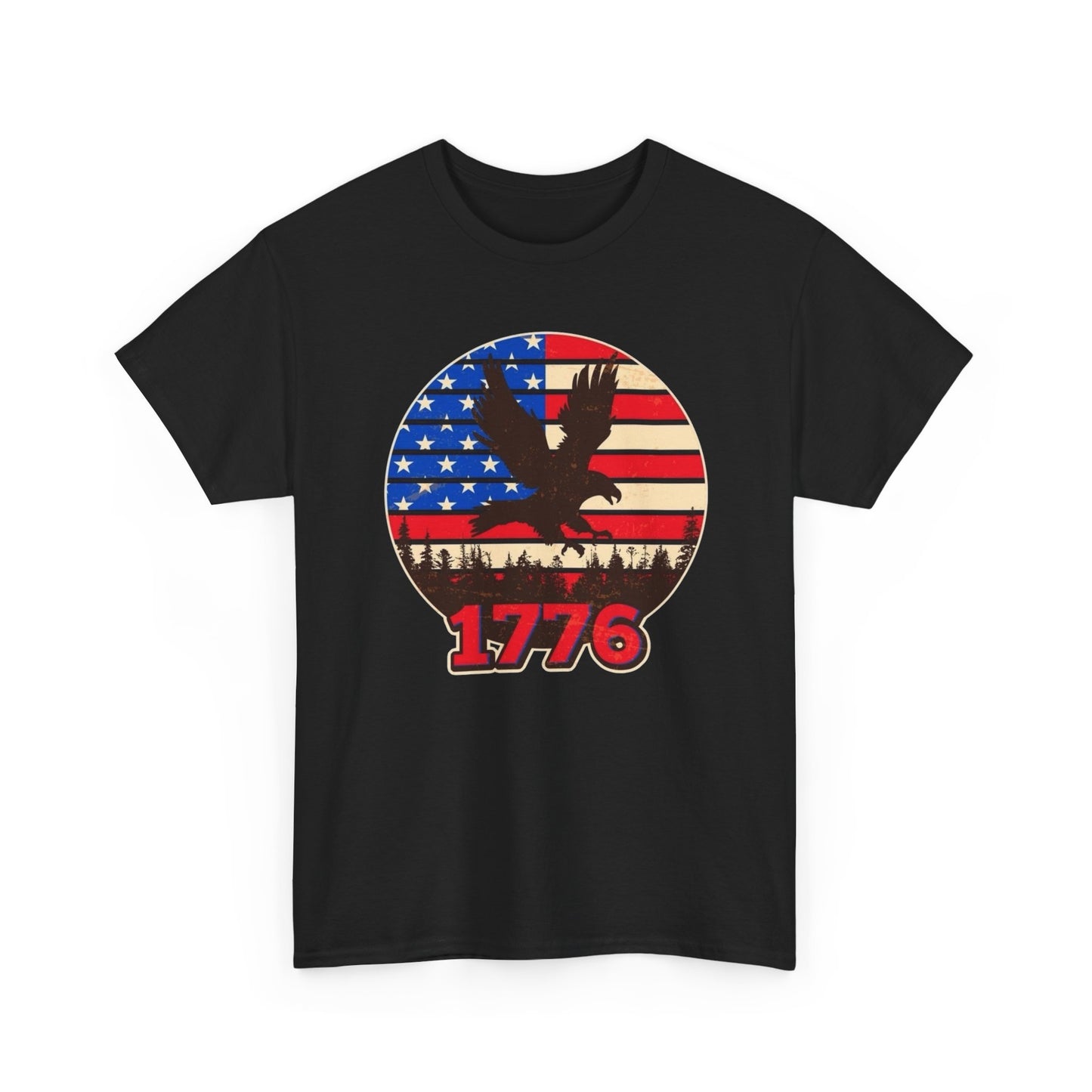 1776 Bald Eagle Graphic T Shirt NEW Unisex Heavy Cotton Tee