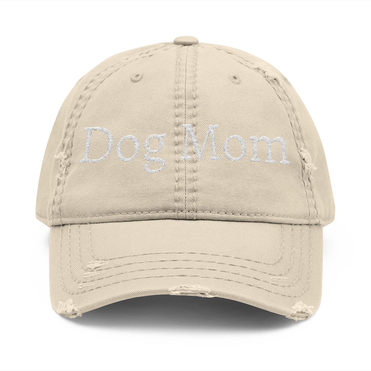 Embroidered Dog Mom Distressed Hat, Animal Lover Gift, Dad Cap, Pet Parent
