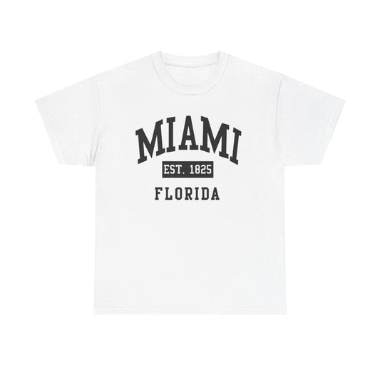 Miami Florida Graphic T Shirt Vintage Retro Apparel Heavy Cotton Tee