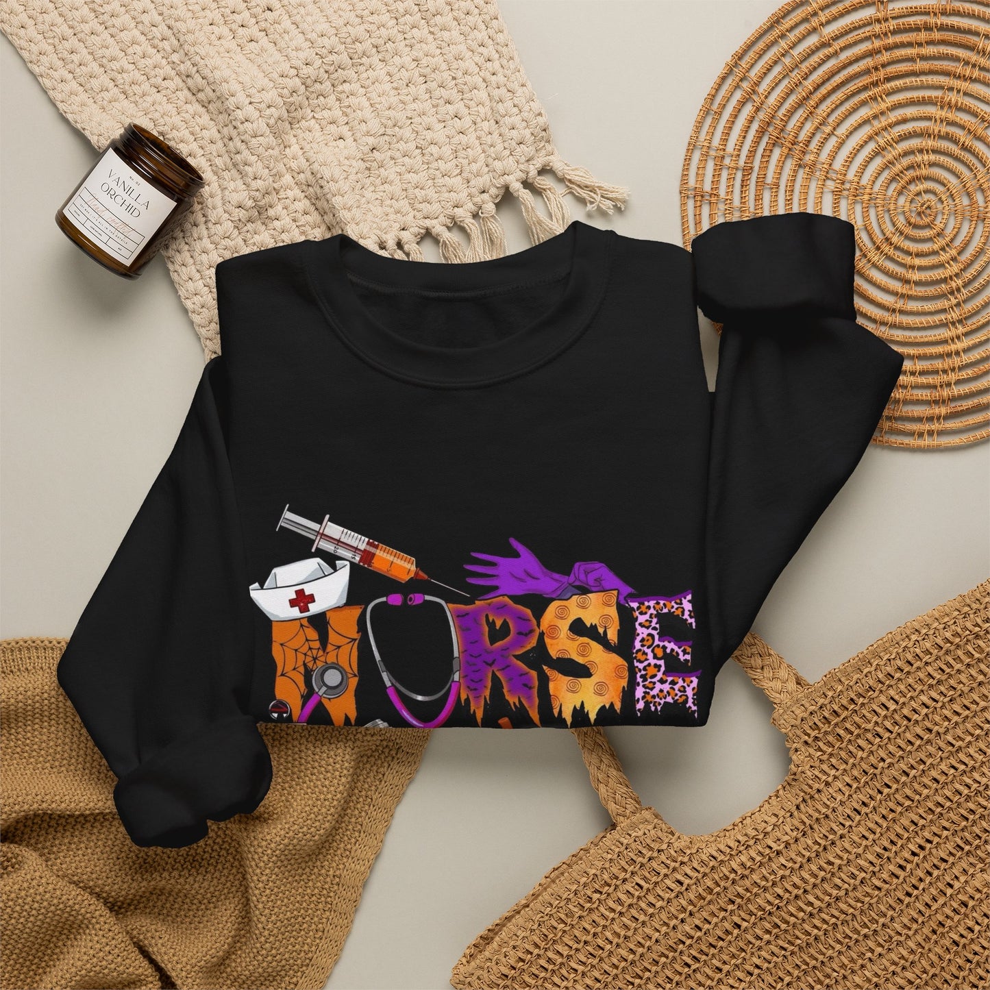 Halloween Nurse Graphic Sweater NEW Unisex Heavy Blend™ Crewneck Sweatshirt