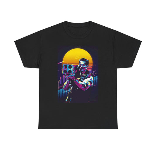 Commando T Shirt Graphic Arnold Vintage Poster 80s Unisex Heavy Cotton Tee