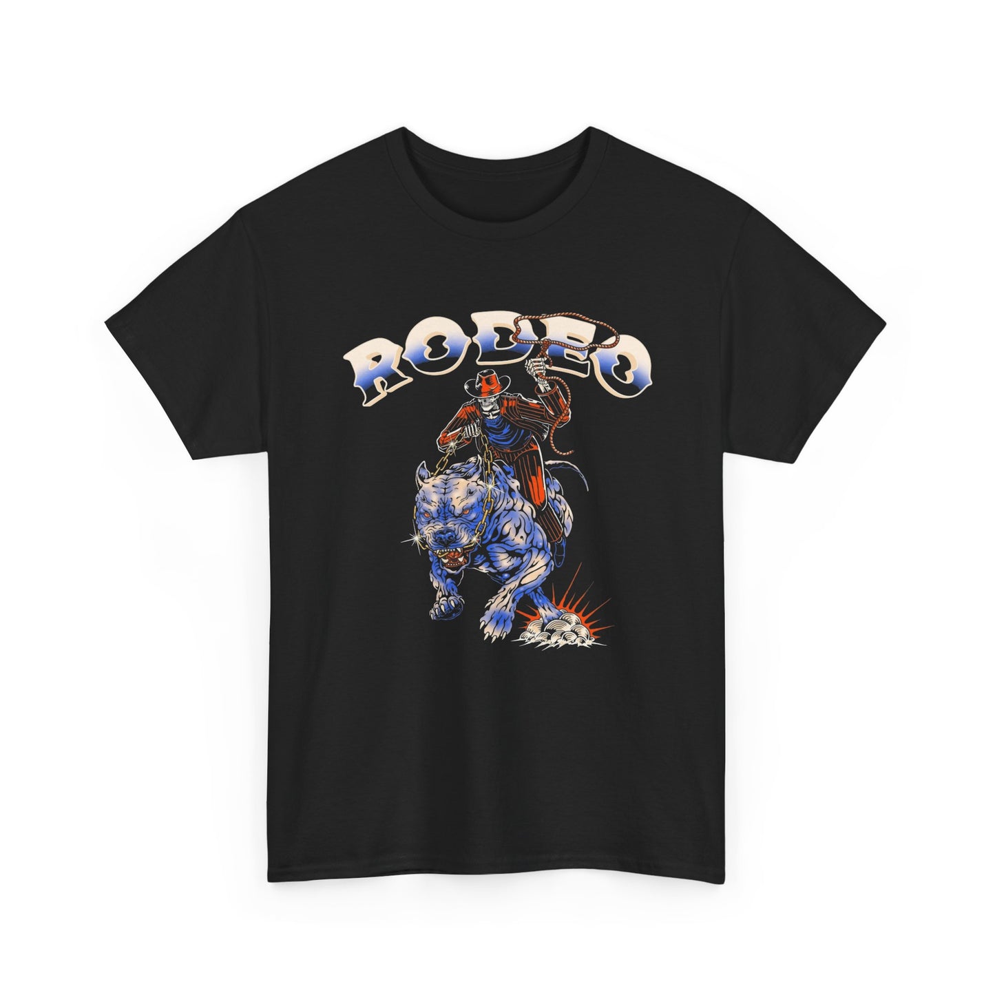 Rodeo Cowboy Dogs Retro Graphic T Shirt Unisex Heavy Cotton Tee