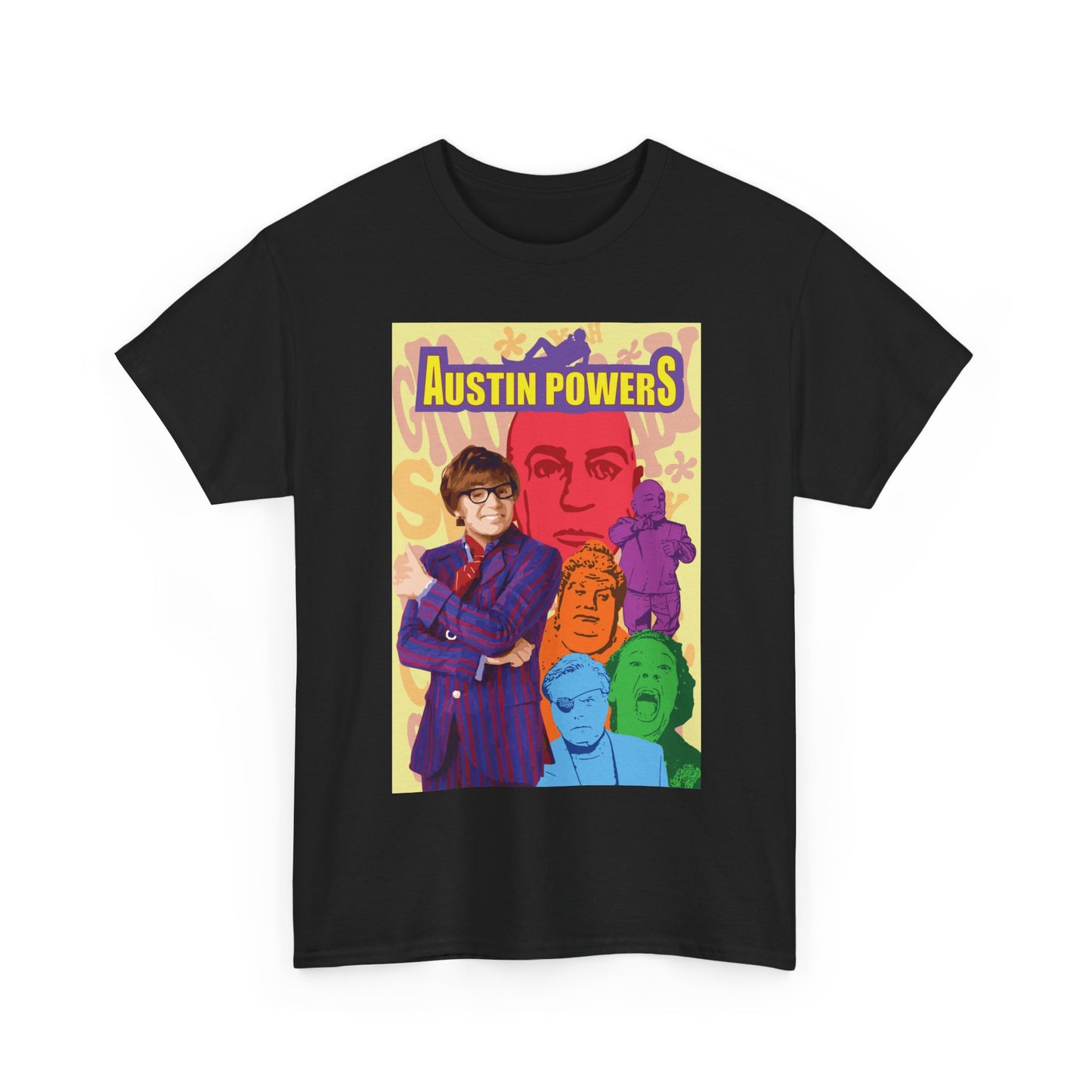 Austin Powers Shirt Vintage Movie Poster Funny Comedy Unisex Heavy Cotton Tee