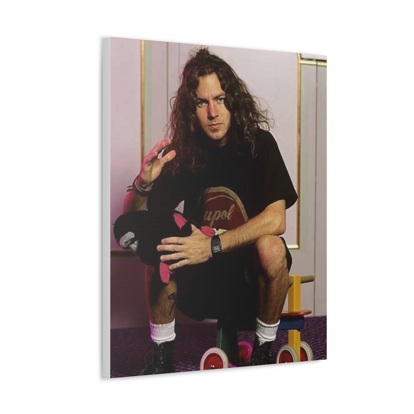 Eddie Vedder Retro Photograph Framed Stretched Canvas MULTIPLE SIZES
