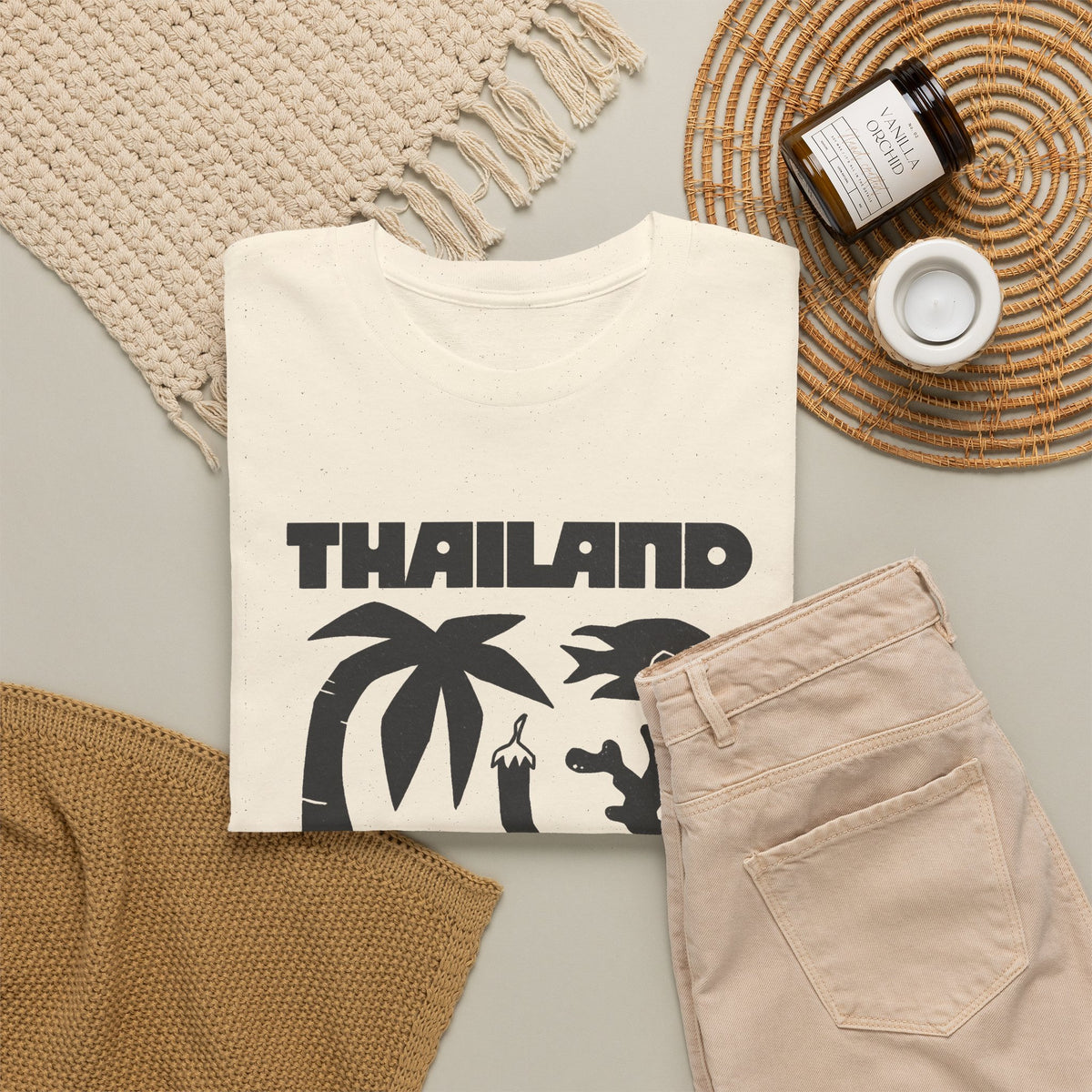 Thailand Travel Icons T-Shirt Men's Graphic Tee