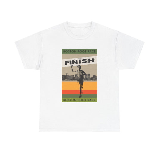 Boston Marathon Tshirt Poster Running Retro Graphic Unisex Heavy Cotton Tee