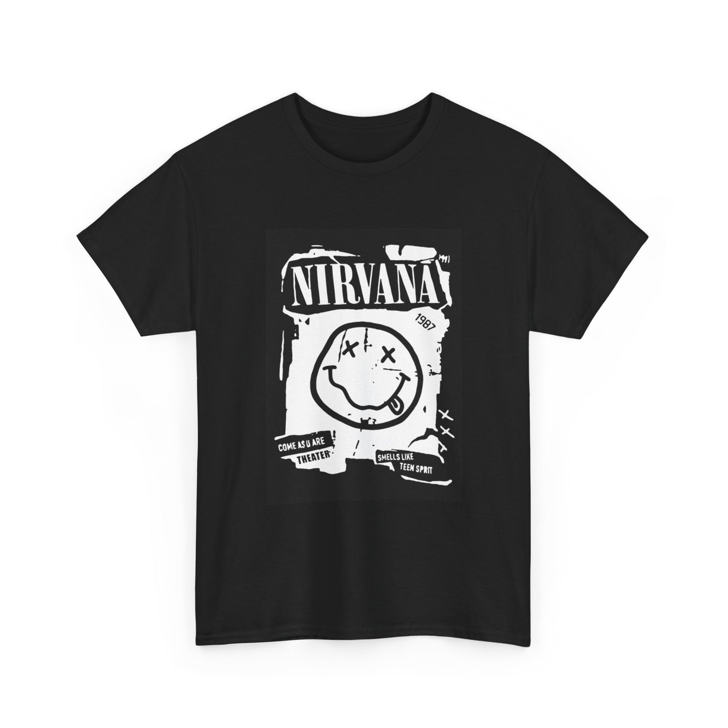 Nirvana T-shirt vintage punk art Seattle rock retro Unisex Heavy Cotton Tee